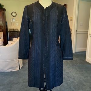 Elie Tahari Black Hand-stitched Lightweight Coat Dress